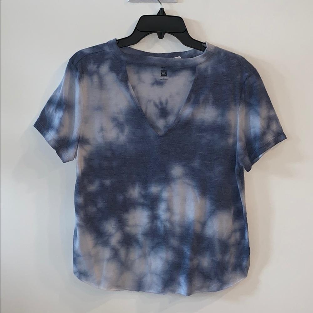 Cut out short sleeve tie dye top